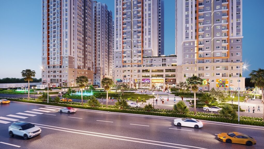Dự án khu căn hộ Bien Hoa Universe Complex vừa được giới thiệu tại thành phố Biên Hòa do Hưng Thịnh Land phát triển. Ảnh phối cảnh: Hưng Thịnh Land.